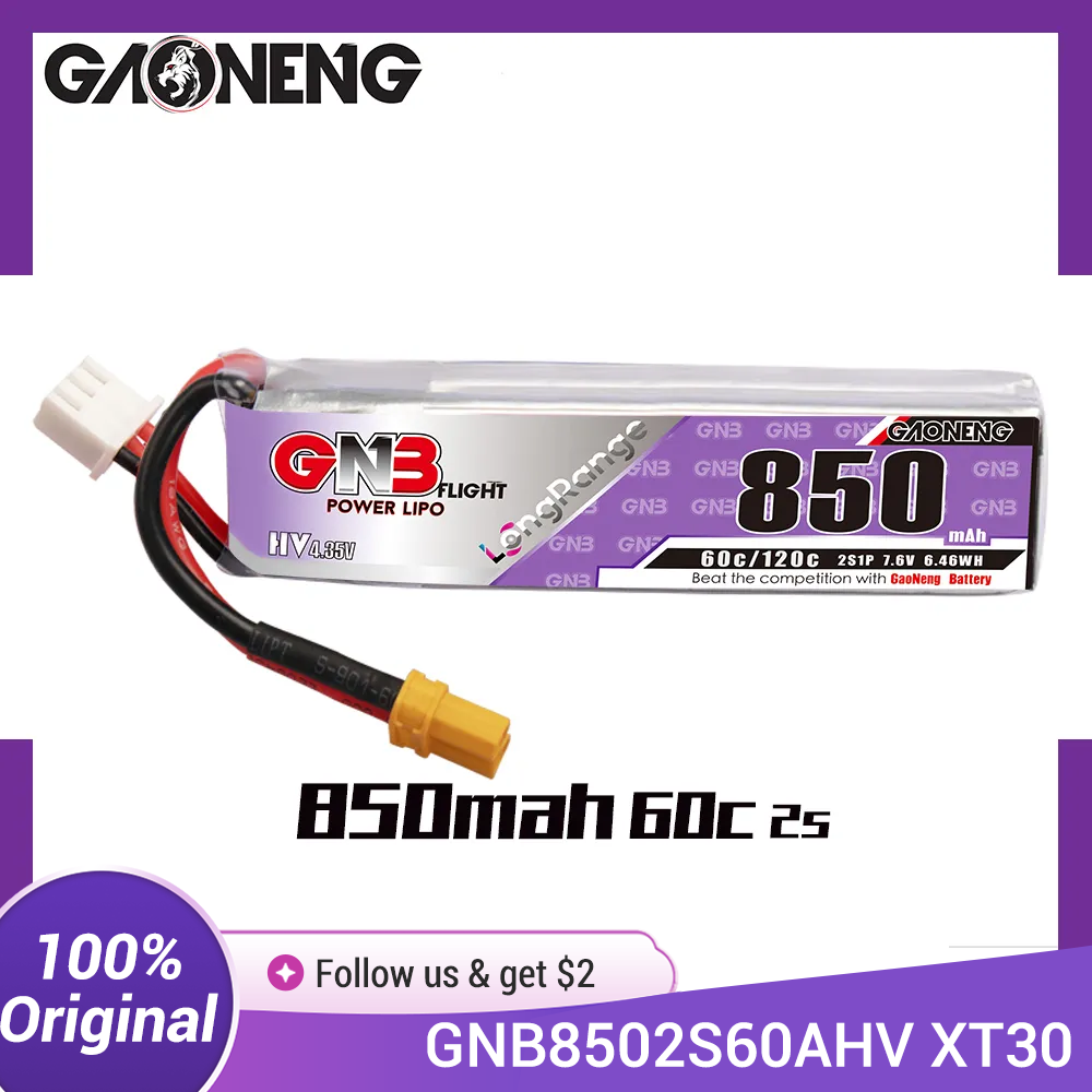 Drone Kit Racing - GAONENG GNB LiPo Bateria 850mAh 2S